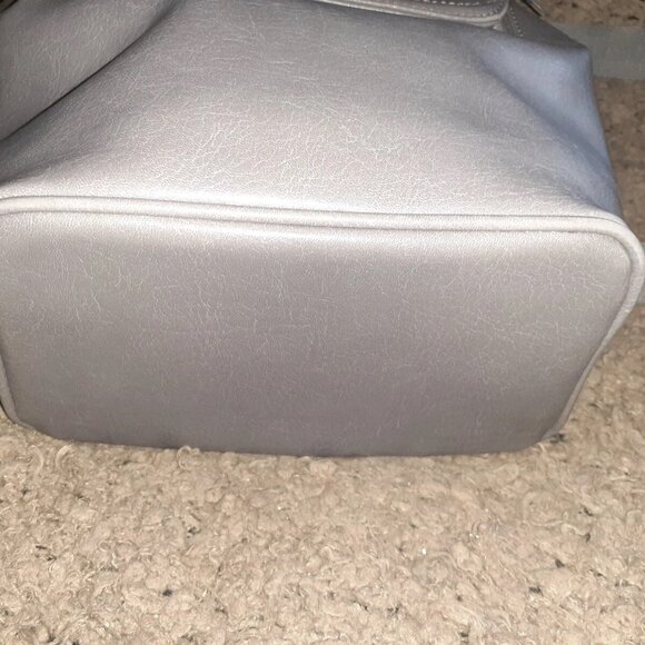 MATT & NAT-Vintage Fabi Mini Backpack-Gray-Vegan Leather-Excellent - Picture 6 of 8